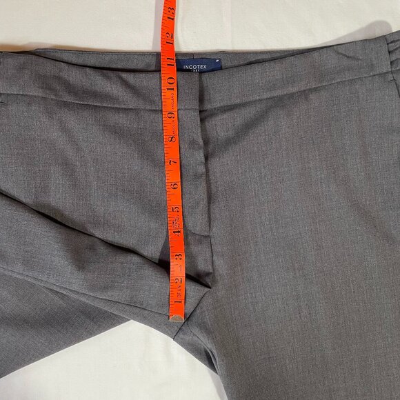 Incotex Lightweight Wool Pants Size 12 Gray Straight Leg Cuffs Military Inspired - Picture 7 of 16